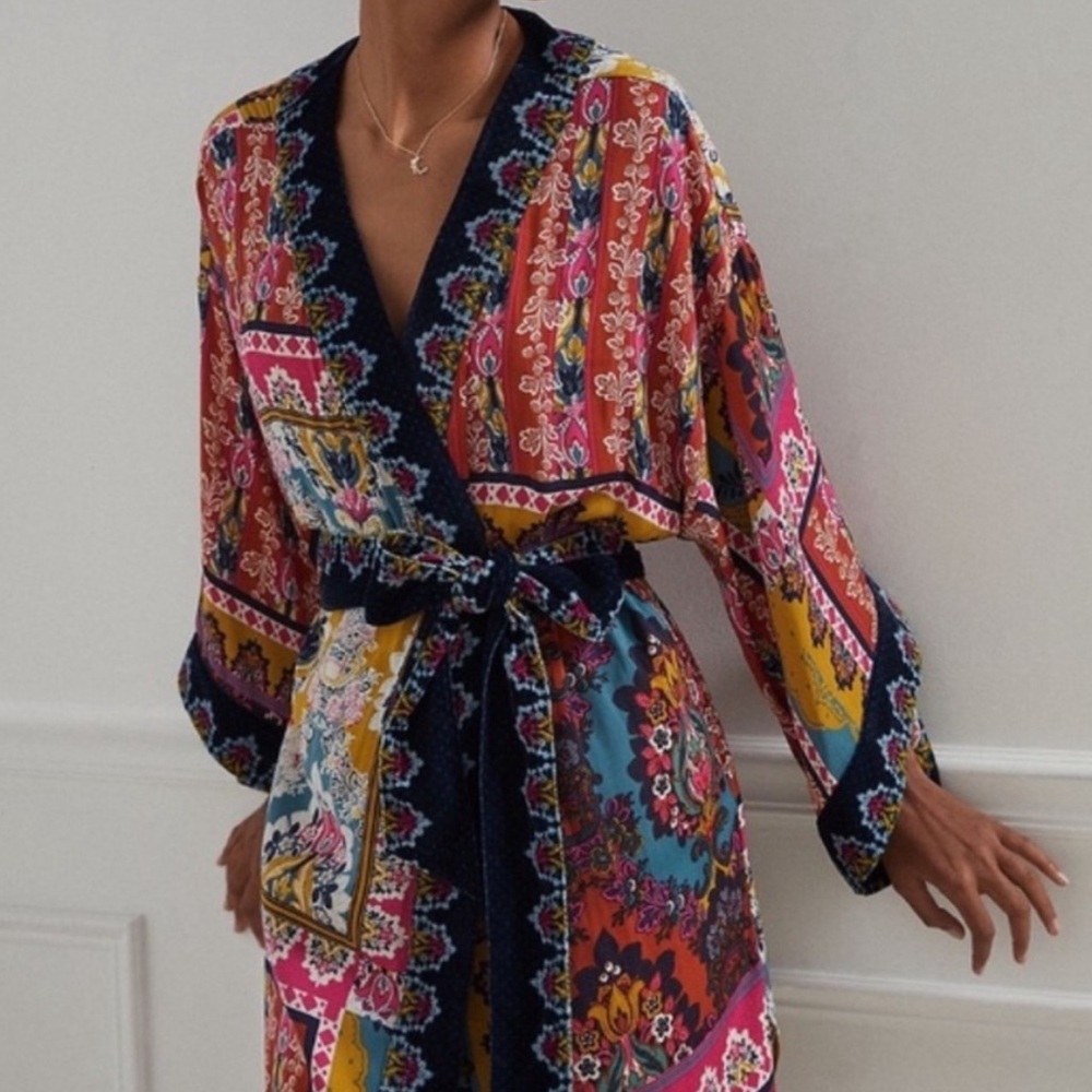 Anthropologie Zadie Velvet Kimono Robe- XS/S BNWT